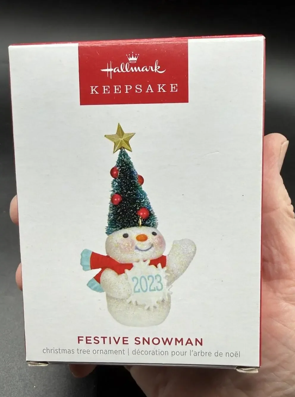 Festive Snowman Hallmark Keepsake Ornament Limited Edition New! -44D